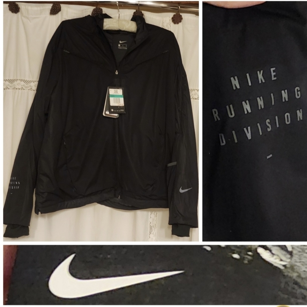 New w/tags NIKE RUN Dynamic Vent Running Gym Jacket Women's XL Black.